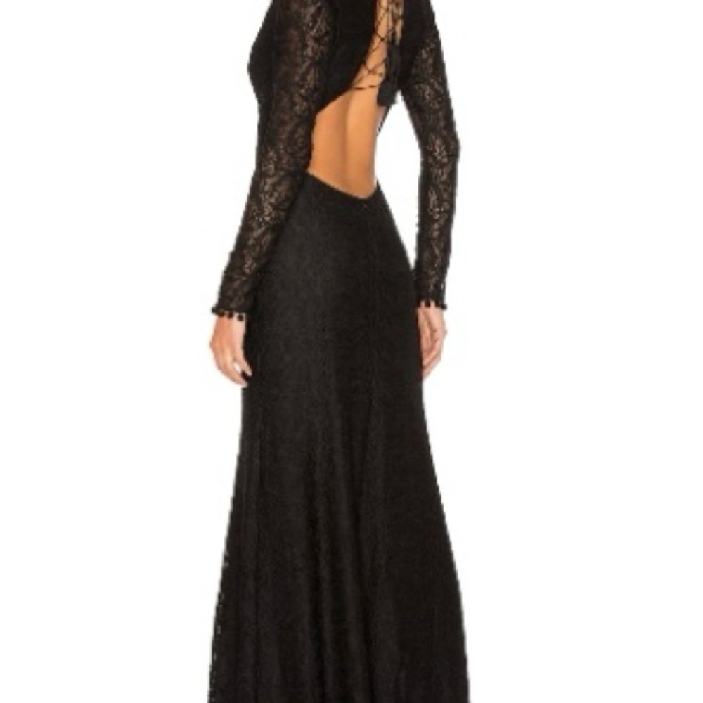 Chic Black Backless Lace Dress        x REVOLVE Neves Dress in Black Night